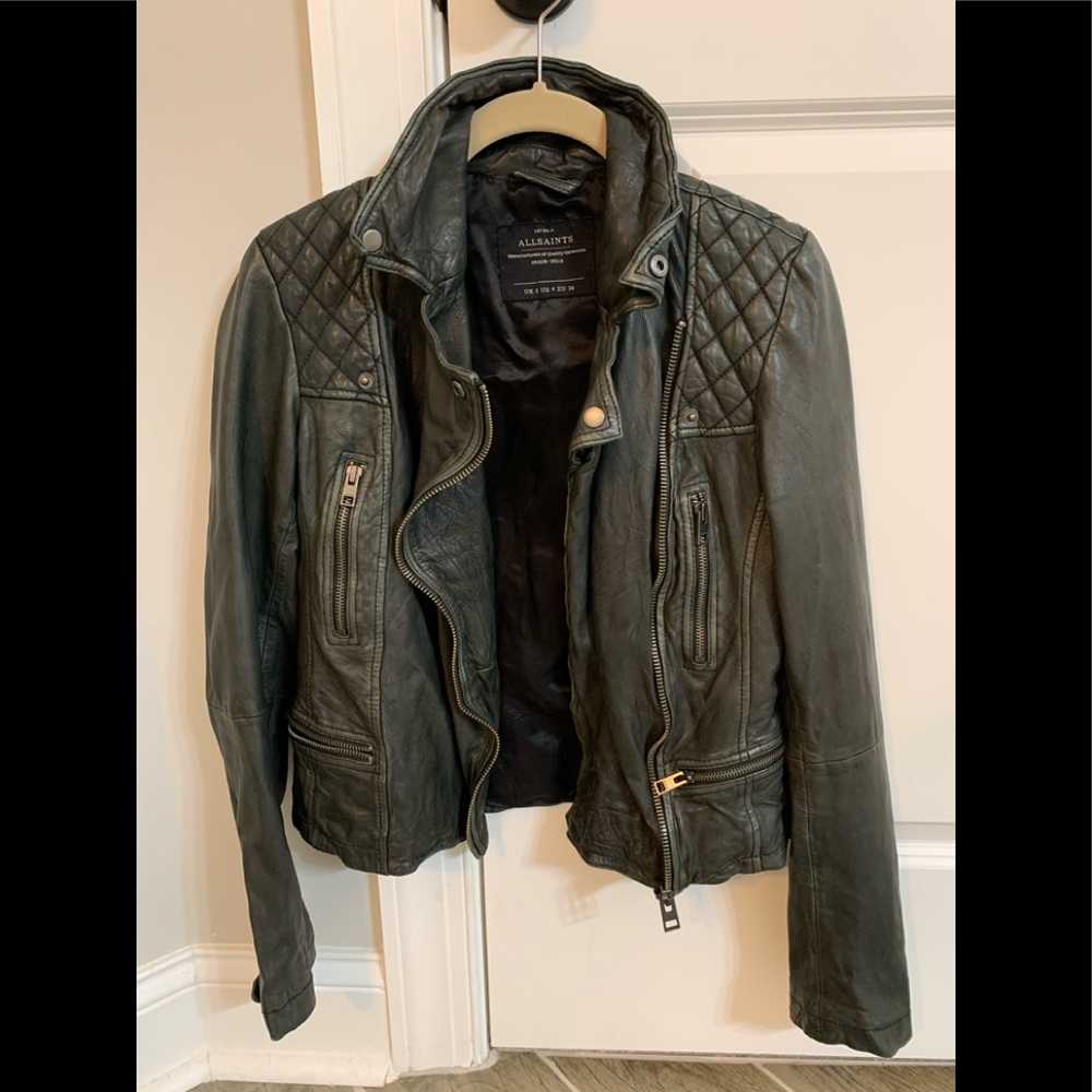 All saints leather jacket women size US 4